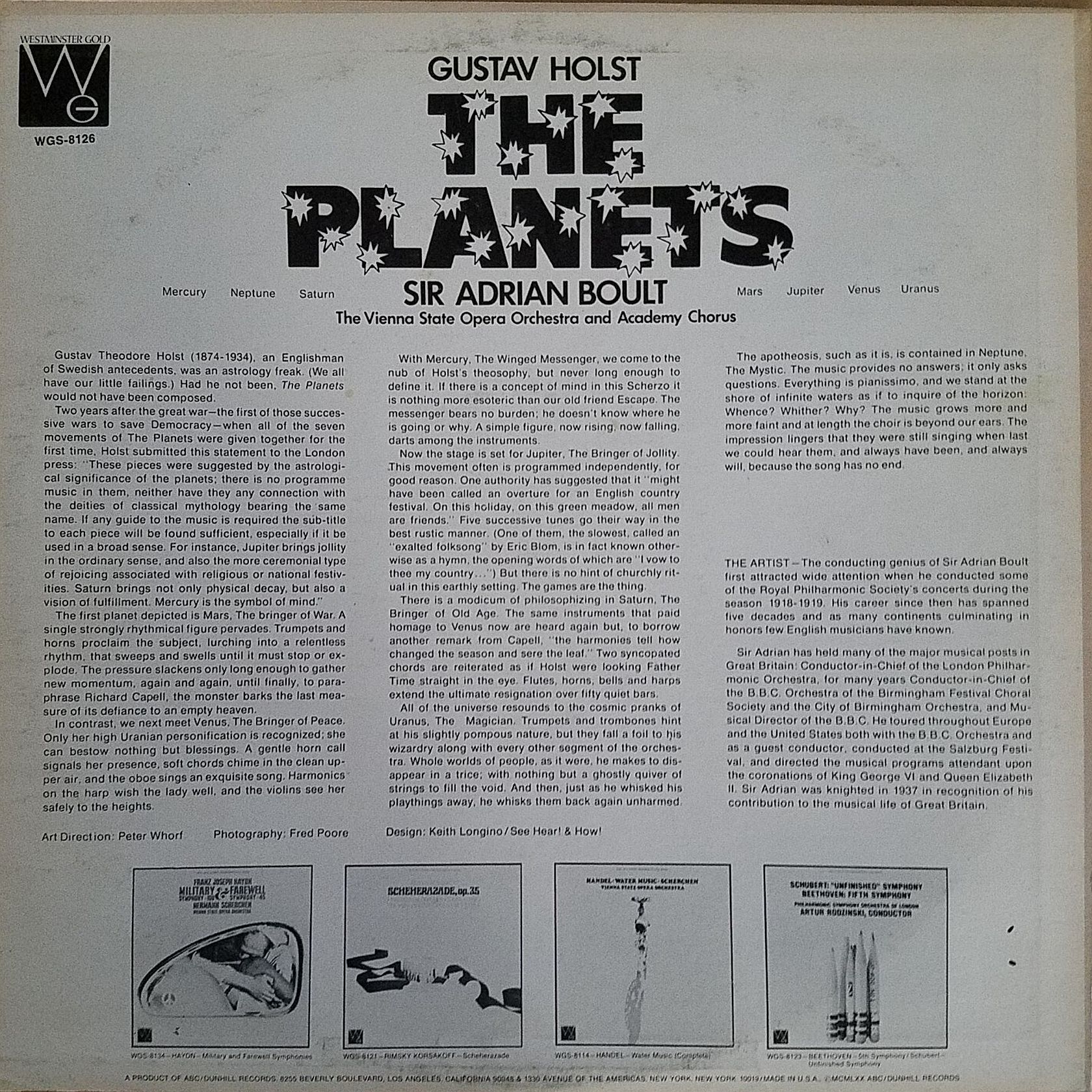 Back Cover The Planets 1970